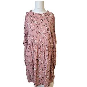 NEW Live to Be Spoiled size L womens dress floral keyhole pleated crew NWT